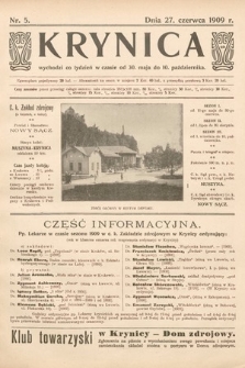 Krynica. 1909, nr 5