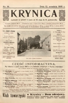 Krynica. 1909, nr 16