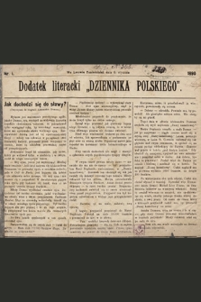 Dodatek Literacki „Dziennika Polskiego”. 1890, nr 1