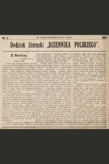 Dodatek Literacki „Dziennika Polskiego”. 1890, nr 2