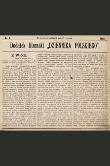 Dodatek Literacki „Dziennika Polskiego”. 1890, nr 4
