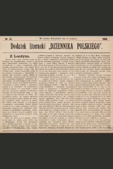 Dodatek Literacki „Dziennika Polskiego”. 1890, nr 15