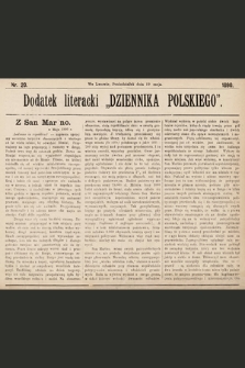 Dodatek Literacki „Dziennika Polskiego”. 1890, nr 20