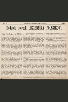 Dodatek Literacki „Dziennika Polskiego”. 1890, nr 25