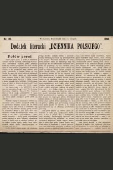 Dodatek Literacki „Dziennika Polskiego”. 1890, nr 32