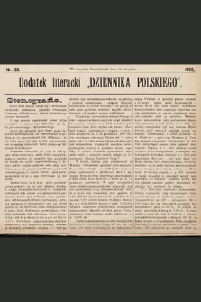 Dodatek Literacki „Dziennika Polskiego”. 1890, nr 33