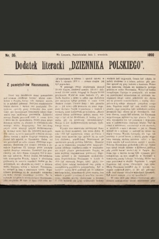 Dodatek Literacki „Dziennika Polskiego”. 1890, nr 35