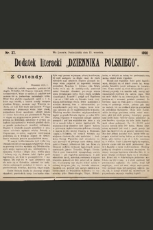 Dodatek Literacki „Dziennika Polskiego”. 1890, nr 37