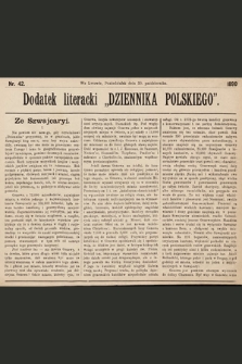 Dodatek Literacki „Dziennika Polskiego”. 1890, nr 42