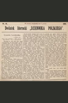 Dodatek Literacki „Dziennika Polskiego”. 1890, nr 49