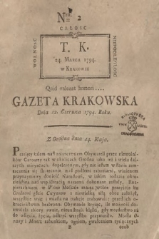 Gazeta Krakowska. 1794, nr 2