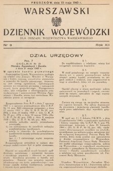 Warszawski Dziennik Wojewódzki : dla obszaru Województwa Warszawskiego. 1945, nr 3