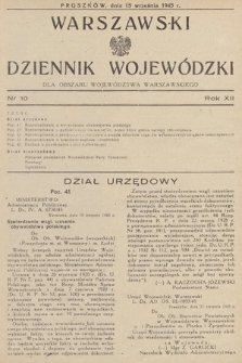 Warszawski Dziennik Wojewódzki : dla obszaru Województwa Warszawskiego. 1945, nr 10