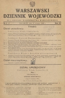 Warszawski Dziennik Wojewódzki : dla obszaru Województwa Warszawskiego. 1948, nr 1-2
