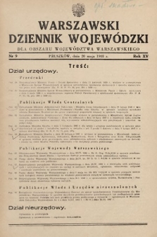 Warszawski Dziennik Wojewódzki : dla obszaru Województwa Warszawskiego. 1948, nr 9