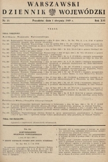 Warszawski Dziennik Wojewódzki. 1949, nr 15