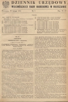 Dziennik Urzędowy Wojewódzkiej Rady Narodowej w Warszawie. 1951, nr 4