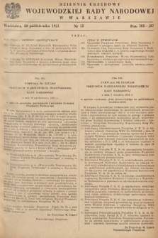Dziennik Urzędowy Wojewódzkiej Rady Narodowej w Warszawie. 1951, nr 15