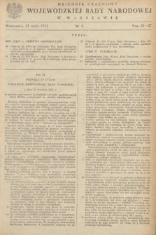 Dziennik Urzędowy Wojewódzkiej Rady Narodowej w Warszawie. 1952, nr 4