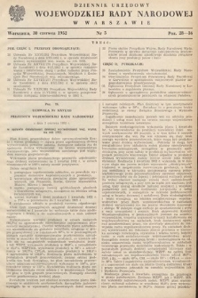 Dziennik Urzędowy Wojewódzkiej Rady Narodowej w Warszawie. 1952, nr 5
