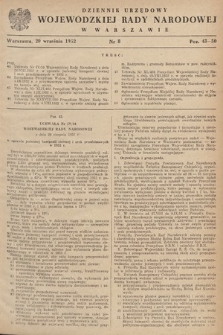 Dziennik Urzędowy Wojewódzkiej Rady Narodowej w Warszawie. 1952, nr 8