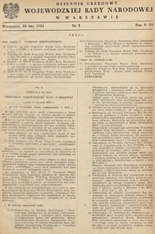 Dziennik Urzędowy Wojewódzkiej Rady Narodowej w Warszawie. 1953, nr 2