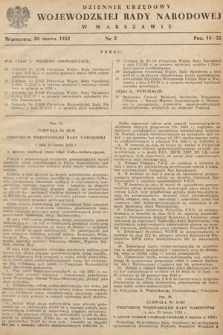 Dziennik Urzędowy Wojewódzkiej Rady Narodowej w Warszawie. 1953, nr 3
