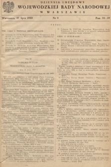 Dziennik Urzędowy Wojewódzkiej Rady Narodowej w Warszawie. 1953, nr 6