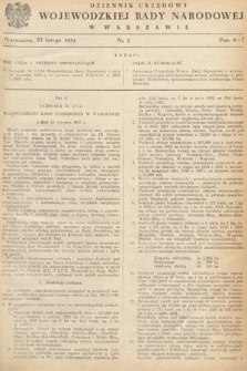 Dziennik Urzędowy Wojewódzkiej Rady Narodowej w Warszawie. 1954, nr 2