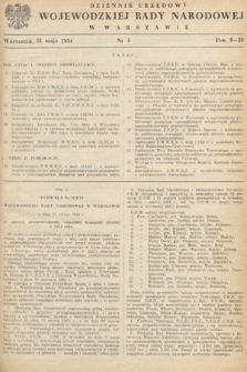 Dziennik Urzędowy Wojewódzkiej Rady Narodowej w Warszawie. 1954, nr 3