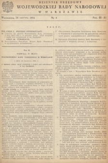 Dziennik Urzędowy Wojewódzkiej Rady Narodowej w Warszawie. 1954, nr 4