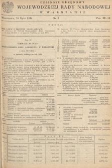Dziennik Urzędowy Wojewódzkiej Rady Narodowej w Warszawie. 1954, nr 5