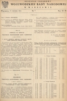 Dziennik Urzędowy Wojewódzkiej Rady Narodowej w Warszawie. 1954, nr 7