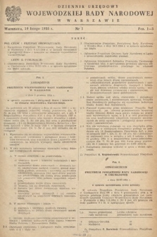 Dziennik Urzędowy Wojewódzkiej Rady Narodowej w Warszawie. 1955, nr 1
