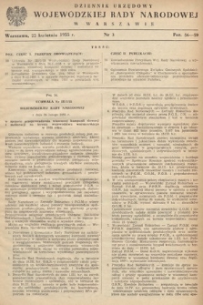 Dziennik Urzędowy Wojewódzkiej Rady Narodowej w Warszawie. 1955, nr 3