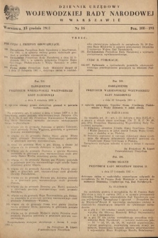 Dziennik Urzędowy Wojewódzkiej Rady Narodowej w Warszawie. 1951, nr 16