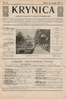 Krynica. 1913, nr 1