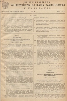 Dziennik Urzędowy Wojewódzkiej Rady Narodowej w Warszawie. 1956, nr 4