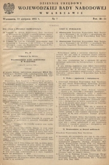 Dziennik Urzędowy Wojewódzkiej Rady Narodowej w Warszawie. 1956, nr 7