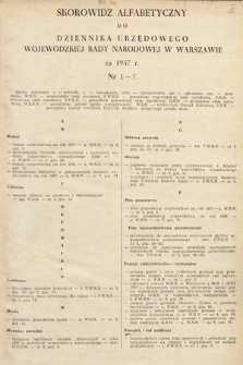 Dziennik Urzędowy Wojewódzkiej Rady Narodowej w Warszawie. 1957, skorowidz alfabetyczny