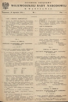 Dziennik Urzędowy Wojewódzkiej Rady Narodowej w Warszawie. 1958, nr 1