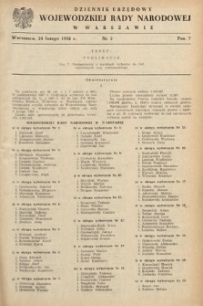 Dziennik Urzędowy Wojewódzkiej Rady Narodowej w Warszawie. 1958, nr 2