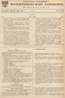 Dziennik Urzędowy Wojewódzkiej Rady Narodowej w Warszawie. 1958, nr 3