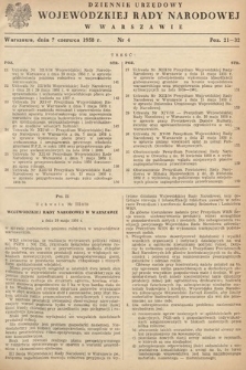 Dziennik Urzędowy Wojewódzkiej Rady Narodowej w Warszawie. 1958, nr 4