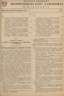 Dziennik Urzędowy Wojewódzkiej Rady Narodowej w Warszawie. 1958, nr 7