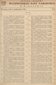 Dziennik Urzędowy Wojewódzkiej Rady Narodowej w Warszawie. 1958, nr 9