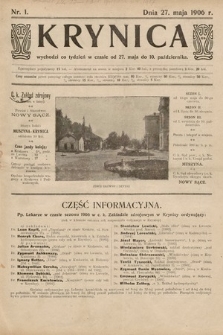 Krynica. 1906, nr 1