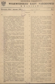 Dziennik Urzędowy Wojewódzkiej Rady Narodowej w Warszawie. 1959, nr 1