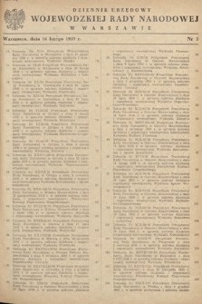 Dziennik Urzędowy Wojewódzkiej Rady Narodowej w Warszawie. 1959, nr 2