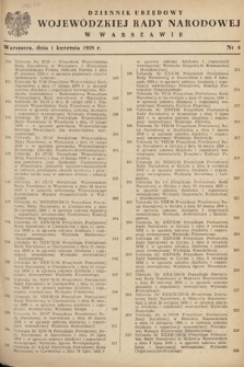 Dziennik Urzędowy Wojewódzkiej Rady Narodowej w Warszawie. 1959, nr 4